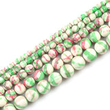 Green Red Colorful Striated Rain Round Beads Natural Loose Stone Beads For DIY Jewelry Making 4/6/8/10/12mm Bracelet 15''