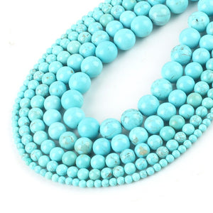 Wholesale Natural Stone Beads Blue Howlite 4 6 8 10 12MM Turquoises Round Diy Bracelet Necklace Beads For Jewelry Making