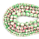 Green Red Colorful Striated Rain Round Beads Natural Loose Stone Beads For DIY Jewelry Making 4/6/8/10/12mm Bracelet 15''