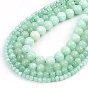 Wholesale Natural Stone Jaspers Green Chalcedony Jades Loose Beads For Jewelry Making DIY Round Angelite Bracelet 6/8/10/12mm