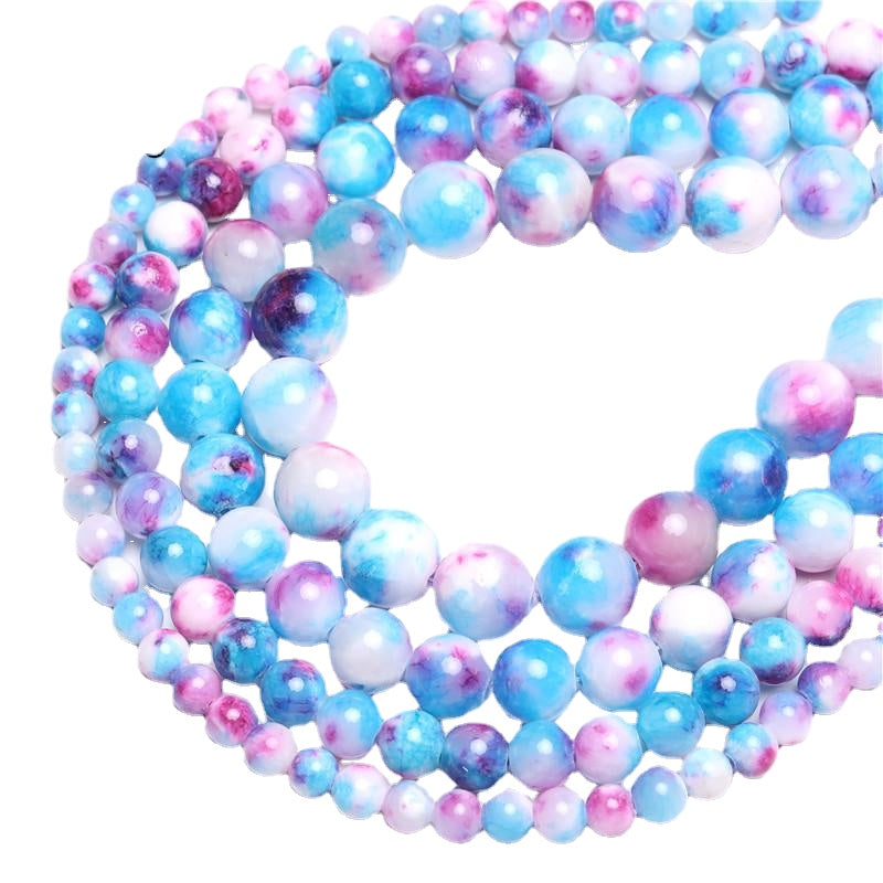 Wholesale Natural Stone Purple Jades Beads 4 6 8 10 12 MM Bracelet Fit Diy Charm Beads For Jewelry Making Beige