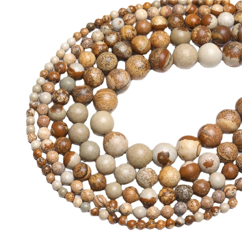Natural Stone Beads Jaspers Round Beads 15" Strand 2 3 4 6 8 10 12MM Pick Size For Jewelry Making DIY Bracelet