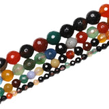 Faceted Natural Stone Mixed Colors Stripe Agates Round loose Beads Pick Size 6/8/10/12 MM Beads For jewelry Making Wholesale