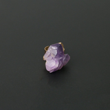 Irregular Natural Gem Stone Pendant Necklace Ring Purple Crystal Chakra Quartz Amethysts Necklace Bohemian Fashion Jewelry Gift