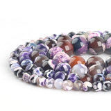 Natural Purple Fire Agate Stone Beads Round Loose Spacer Beads For Jewelry Making DIY Bracelets 15''Inches 6/8/10/12mm Beads Diy