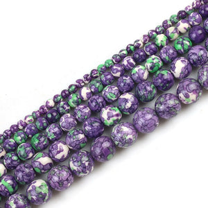 Grape Cyan Colorful Rain Jaspers Round Beads Natural Loose Stone Beads For DIY Jewelry Making 4/6/8/10/12mm Bracelet 15''