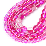 Clear Rose Red Flash Crystal Glass MoonStone Glitter Beads Round Loose Beads For Jewelry Making DIY Charms Bracelet 6/8/10/12mm