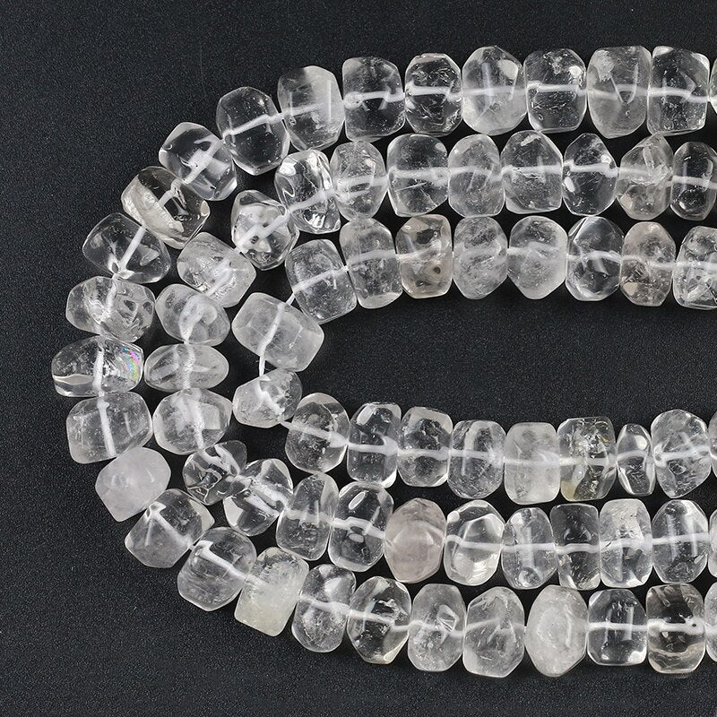 10*15mm Irregular White Crystal Stone Beads Natural Special Cut Genuine Loose Spacer Beads For Jewelry DIY Making Bracelets