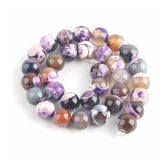 Wholesale Natural Purple Fire Agates Stone Beads Smooth Round Loose Spacer Beads For Jewelry Making DIY Bracelets 15''