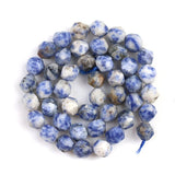 Natural Blue Dot Split Surface Faceted Loose Stone Beads Spacer Beads 15''Strand 6/8/10mm For Jewelry Making DIY Bracelet