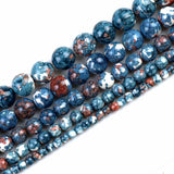 Navy Blue Colorful Rain Jaspers Round Beads Natural Loose Stone Beads For DIY Jewelry Making 4/6/8/10/12mm Bracelet 15''