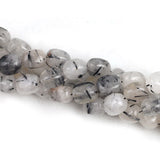 15*22mm Natural Oval Black Rutilated Quartzs Loose Spacer Beads For Jewelry Making DIY Necklace Bracelet Accessories 15'' inches