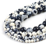Black White Colorful Rain Jaspers Round Beads Natural Loose Stone Beads For DIY Jewelry Making 4/6/8/10/12mm Bracelet 15''