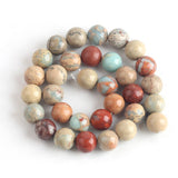 Wholesale Round ShouShan Stone Beads Snakeskin Brown Stone Beads 4/6/8/10/12mm Pick Size 15inches For Jewellery Necklace