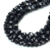 Natural Black Agates Split Surface Faceted Loose Stone Beads Spacer Beads 15''Strand 6/8/10mm For Jewelry Making DIY Bracelet