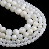 Grade AAA Natural White Moonstone Beads Round Loose Stone Beads 4/6/8/10/12mm For Jewelry Making DIY Bracelet Necklace 15 Inch