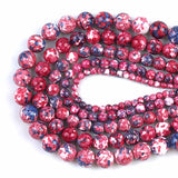 Wine Red Colorful Rain Jaspers Round Beads Natural Loose Stone Beads For DIY Jewelry Making 4/6/8/10/12mm Bracelet 15''