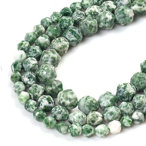 Natural Qinghai Green Split Surface Faceted Loose Stone Beads Spacer Beads 15''Strand 6/8/10mm For Jewelry Making DIY Bracelet