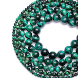 Natural Stone Beads A++ Green Tiger Eye Round Beads For Jewelry Making 15" Pick Size 6mm 8mm 10mm 12mm 14mm