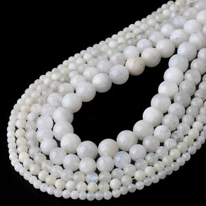 Grade AAA Natural Blue Moonstone Beads Round Loose Stone Beads 4/6/8/10/12mm For Jewelry Making DIY Bracelet Necklace 15 Inch