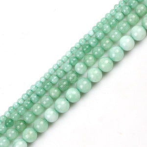 Wholesale Natural Stone Jaspers Green Chalcedony Jades Loose Beads For Jewelry Making DIY Round Angelite Bracelet 6/8/10/12mm