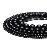 Wholesale High Quality Natural Stone Black Matte Onyx Agates Frost Dull Polish Round Beads For Jewelry Making Necklace Bracelet