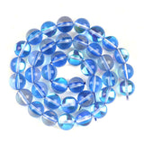 Round Clear Blue Flash Crystal Glass Austrian Crystal Glitter Loose Beads For Jewelry Making DIY Charms Bracelet 15''6/8/10/12mm