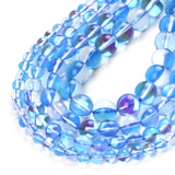 Round Clear Blue Flash Crystal Glass Austrian Crystal Glitter Loose Beads For Jewelry Making DIY Charms Bracelet 15''6/8/10/12mm
