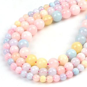 1 strand/lot Natural Stone Jaspers Morgan Angelite Jades Round Beads Stone Loose Spacer Beads for DIY Jewelry Making