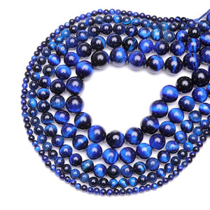 A++ Natural Stone Beads Lapis Blue Tiger Eye Round Beads For Jewelry Making 15inch Pick Size 6.8.10.12mm Making Bracelet