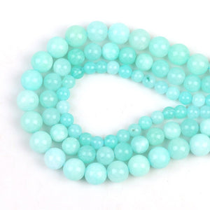 1 strand/lot Natural Stone Jaspers Tianhe Angelite Jades Round Beads Stone Loose Spacer Beads for DIY Jewelry Making