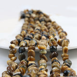 5*8mm Natural Stone Dark Yellow Tiger Eye Chips Beads Irregular Freeform Gravel Beads Bracelet for Jewelry Making DIY Necklace