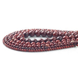 Wholesale Natural Stone Red Brecciated Jaspers Round Beads 15" Strand 4 6 8 10 12MM Pick Size For Jewelry Making