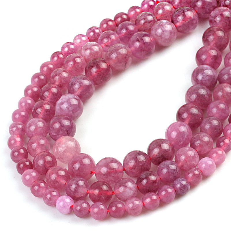 1 strand/lot Natural Stone Jaspers Red Strawberries Angelite Jades Round Beads Stone Loose Spacer Beads for DIY Jewelry Making