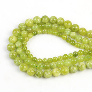 1 Strand/lot Natural Stone Jaspers Olive Angelite Jades Round Beads Stone Loose Spacer Beads for DIY Jewelry Making