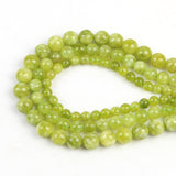 1 Strand/lot Natural Stone Jaspers Olive Angelite Jades Round Beads Stone Loose Spacer Beads for DIY Jewelry Making