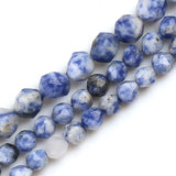 Natural Blue Dot Split Surface Faceted Loose Stone Beads Spacer Beads 15''Strand 6/8/10mm For Jewelry Making DIY Bracelet