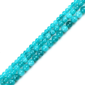 Wholesale Natural Stone Top Sea Blue Angelite Round  Beads for Jewelry Making DIY Bracelet Necklace 15" stand 6/8/10mm