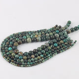 Natural Round African Turquoises Stones Bead 4-12 mm Genuine Loose Green Turquoises Beads For Jewelry Making Bracelet DIY