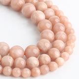 Grade AAA Natural Orange Moonstone Beads Round Loose Stone Beads 4/6/8/10/12mm For Jewelry Making DIY Bracelet Necklace 15 Inch