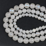 Natural Stone Beads Electroplated White Agates For Jewelry Making DIY Bracelet Earrings Accessories 15'' 6/8/10mm