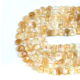 Natural Yellow Crystal Stone Beads Transverse Pore Denier Section Loose Beads 15x20mm for Jewelry Making DIY Bracelet