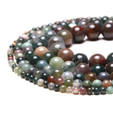Wholesale Natural Stone Smooth Indian Agates Onyx Round Loose Beads 16" Strand 4 6 8 10 12 14MM Pick Size For Jewelry Making