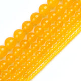 Natural Stone Yellow Jades Round Loose Spacer Beads 15'' 4/6/8/10/12mm For Jewelry Making DIY Bracelet Accessories