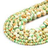 Green Orange Colorful Striated Rain Round Beads Natural Loose Stone Beads For DIY Jewelry Making 4/6/8/10/12mm Bracelet 15''