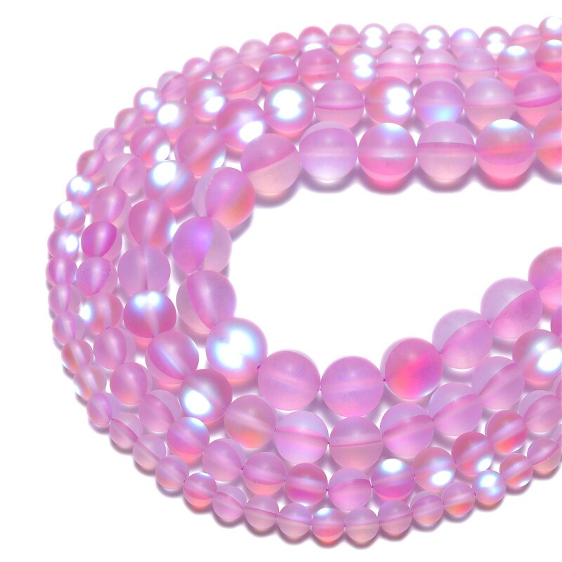 A++ Matte Pink Frosted Austrian Crystal Round Beads For Jewelry Making 6/8/10/12mm Glitter Austrian Crystal Diy Bracelet