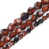 Natural Mahagony Split Surface Faceted Loose Stone Beads Spacer Beads 15''Strand 6/8/10mm For Jewelry Making DIY Bracelet