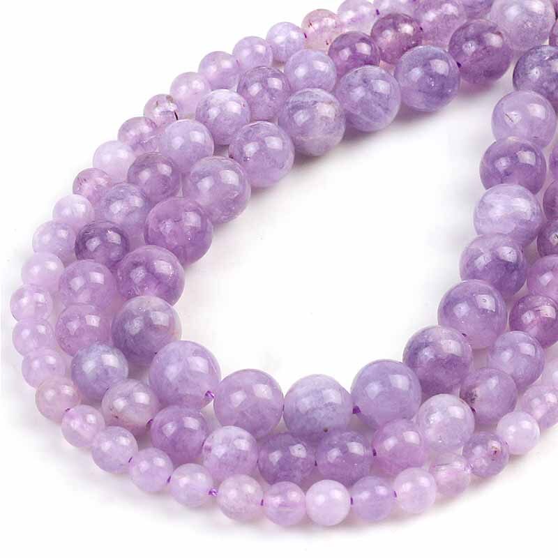 1 strand/lot Natural Stone Jaspers Violet Angelite Jades Round Beads Stone Loose Spacer Beads for DIY Jewelry Making
