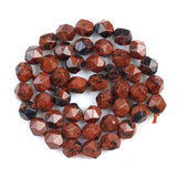 Natural Mahagony Split Surface Faceted Loose Stone Beads Spacer Beads 15''Strand 6/8/10mm For Jewelry Making DIY Bracelet