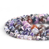 Wholesale Natural Purple Fire Agates Stone Beads Smooth Round Loose Spacer Beads For Jewelry Making DIY Bracelets 15''